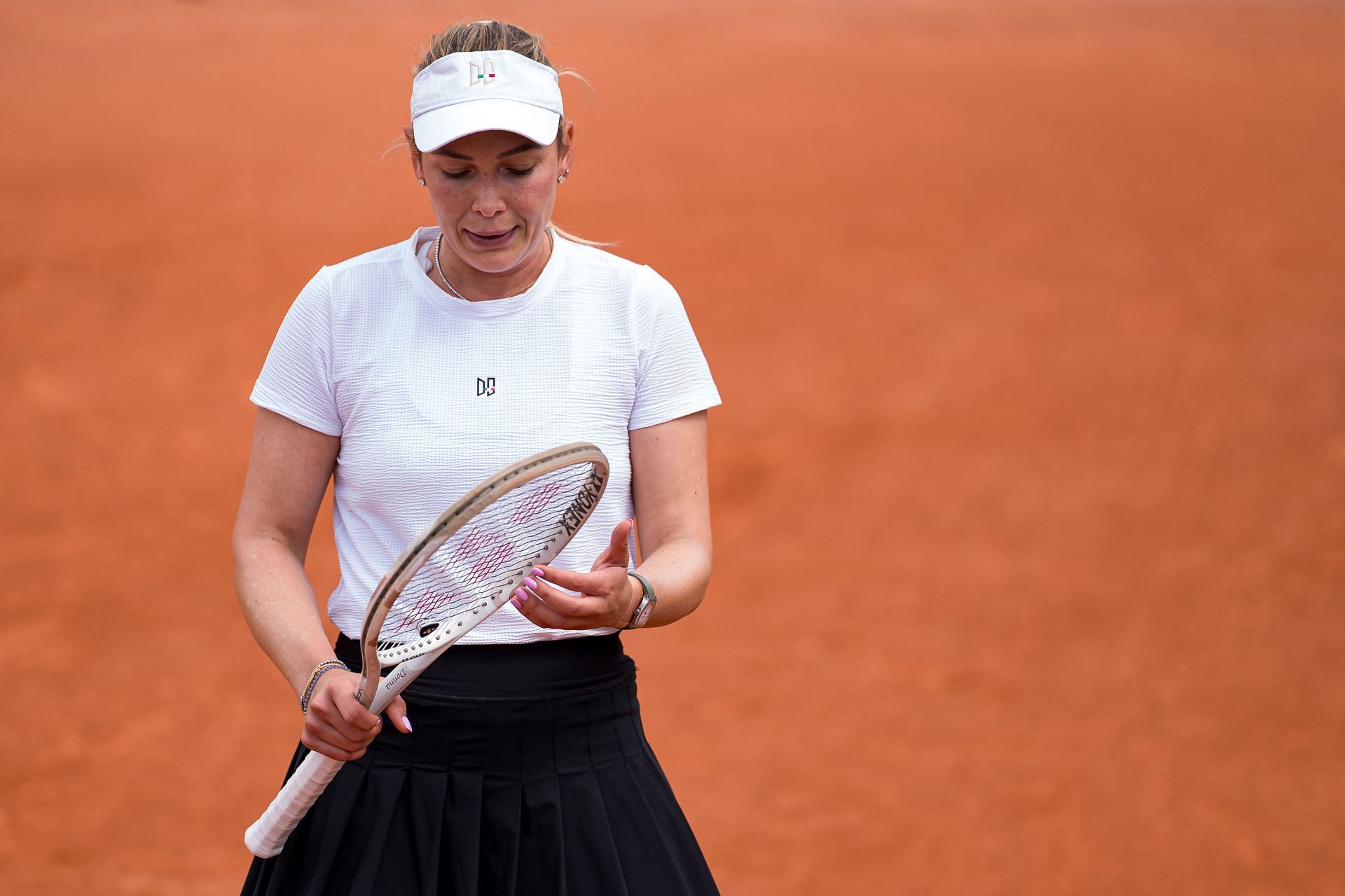Vekic reacts after a point at the 2025 French Open - Day Four - Source: Getty